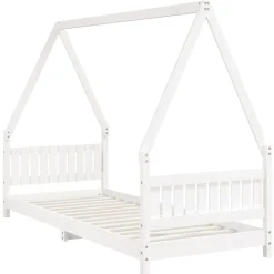 Meubelen Voor Baby'S & Peuters*vidaXL Kinderbedframe 80x200 cm massief grenenhout Wit