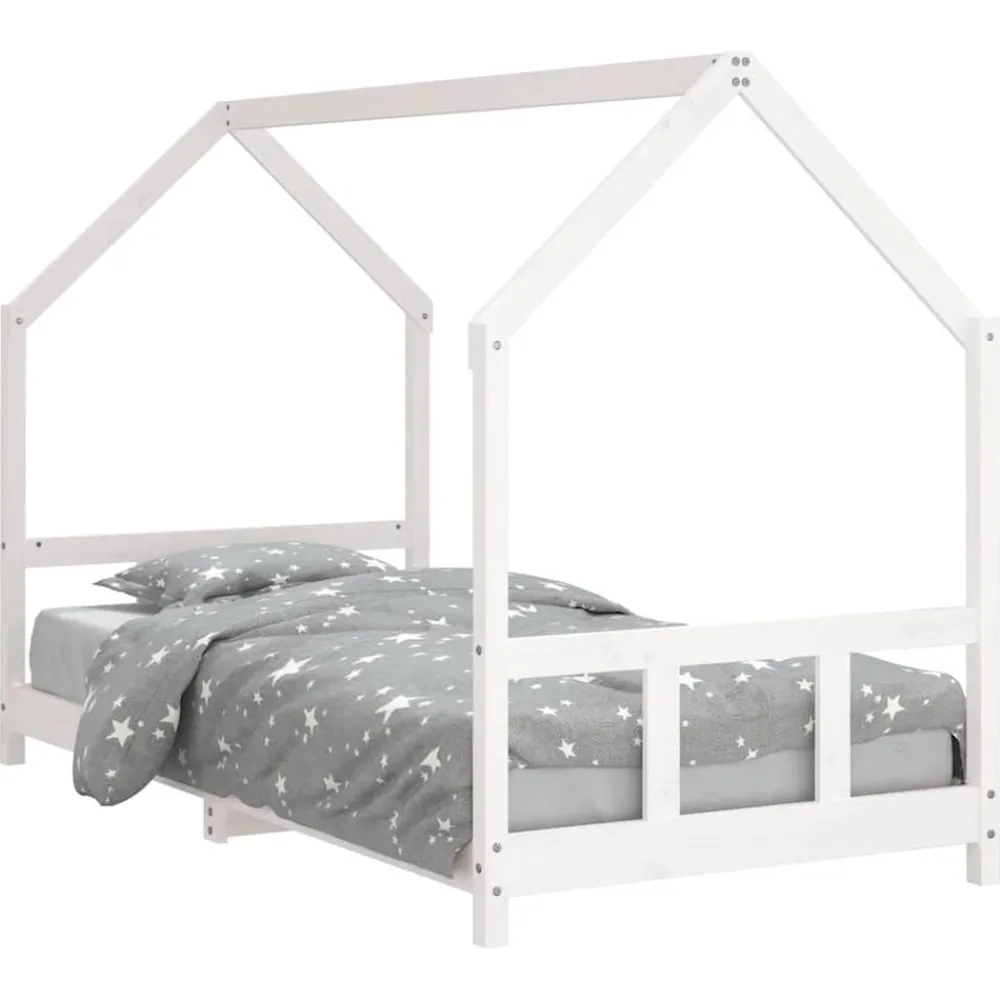Meubelen Voor Baby'S & Peuters*vidaXL Kinderbedframe 90x200 cm massief grenenhout Wit