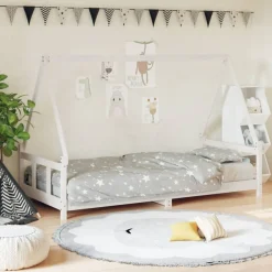 Meubelen Voor Baby'S & Peuters*vidaXL Kinderbedframe 90x200 cm massief grenenhout Wit