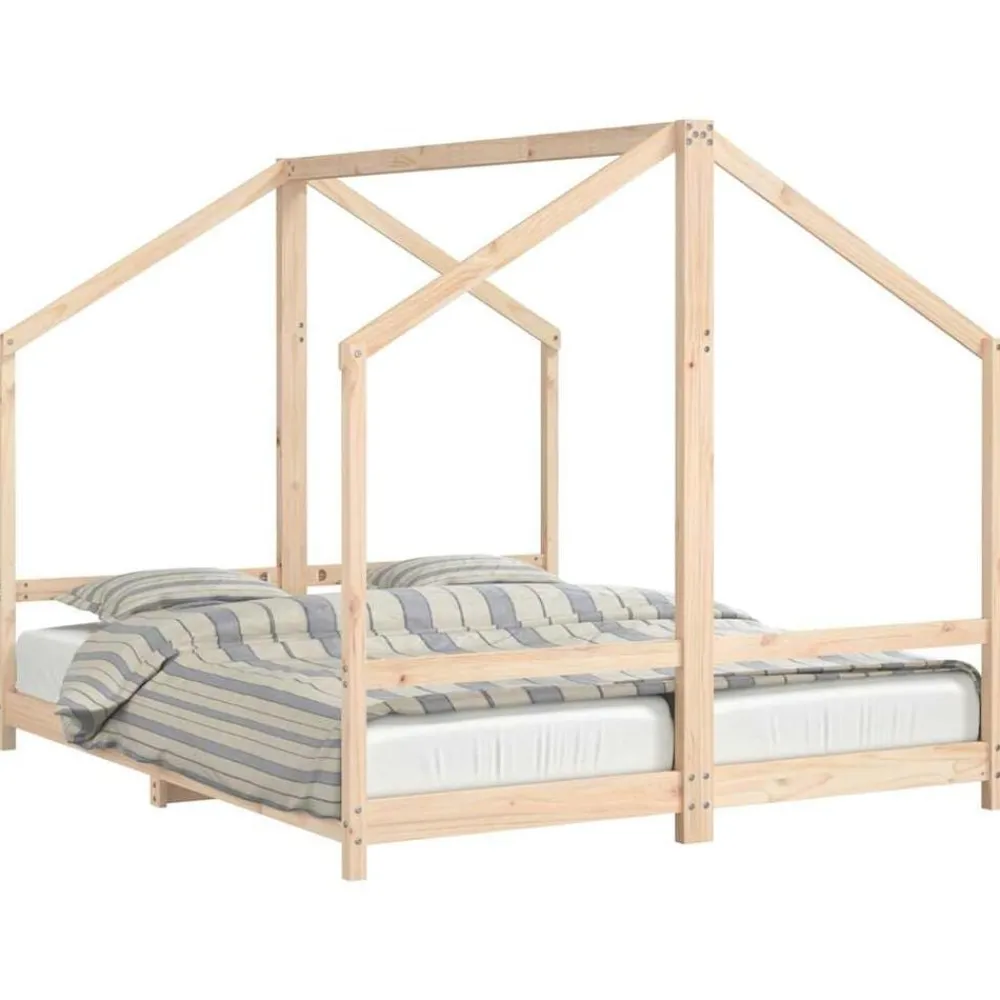 Kinderbedframe 2x(80x200) cm massief grenenhout>vidaXL