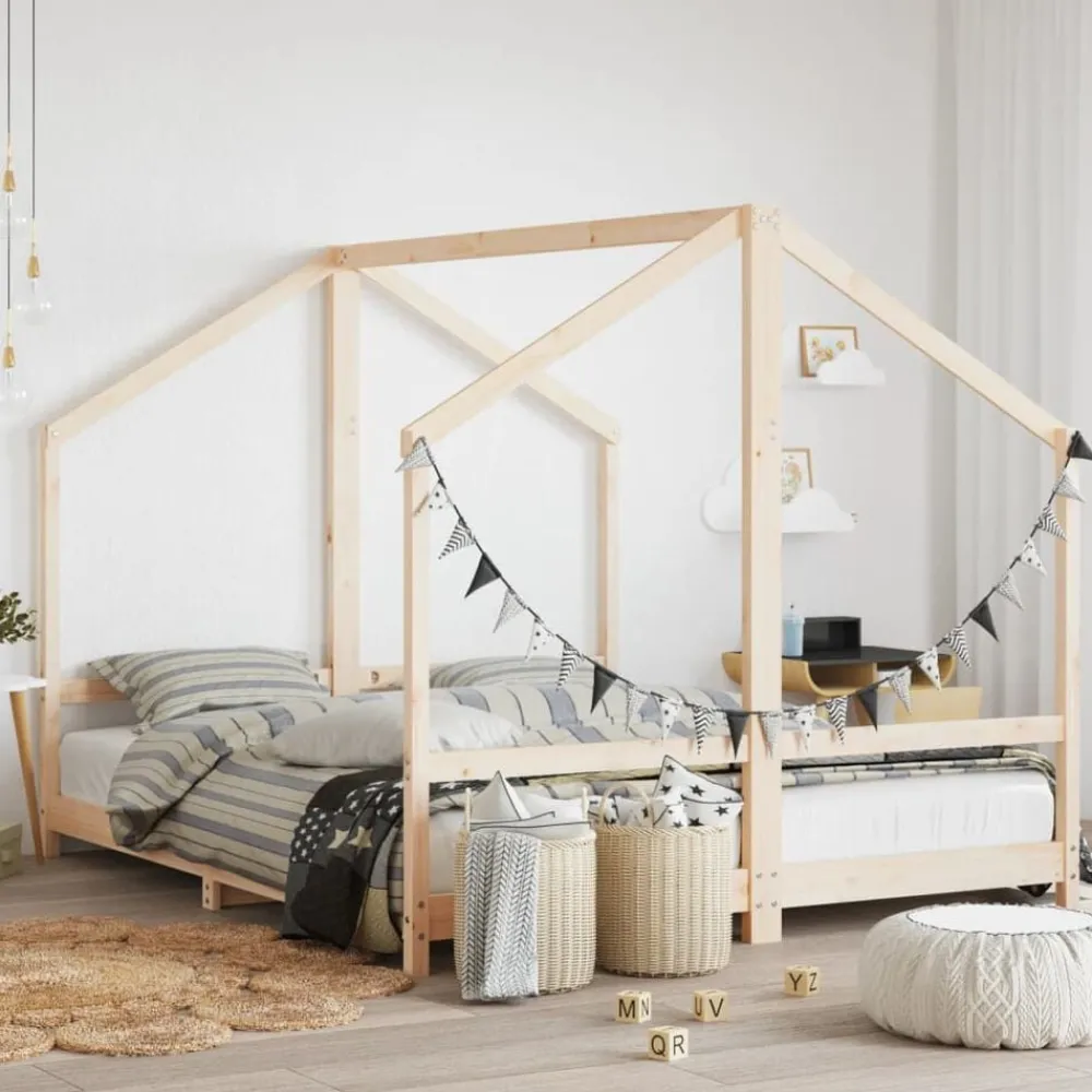 Kinderbedframe 2x(80x200) cm massief grenenhout>vidaXL