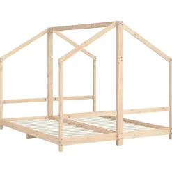 Kinderbedframe 2x(80x200) cm massief grenenhout><noscript><img width=