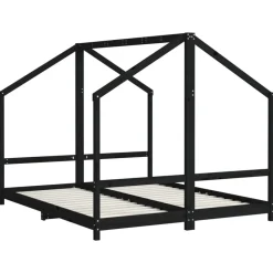 Meubelen Voor Baby'S & Peuters*vidaXL Kinderbedframe 2x(80x200) cm massief grenenhout Zwart