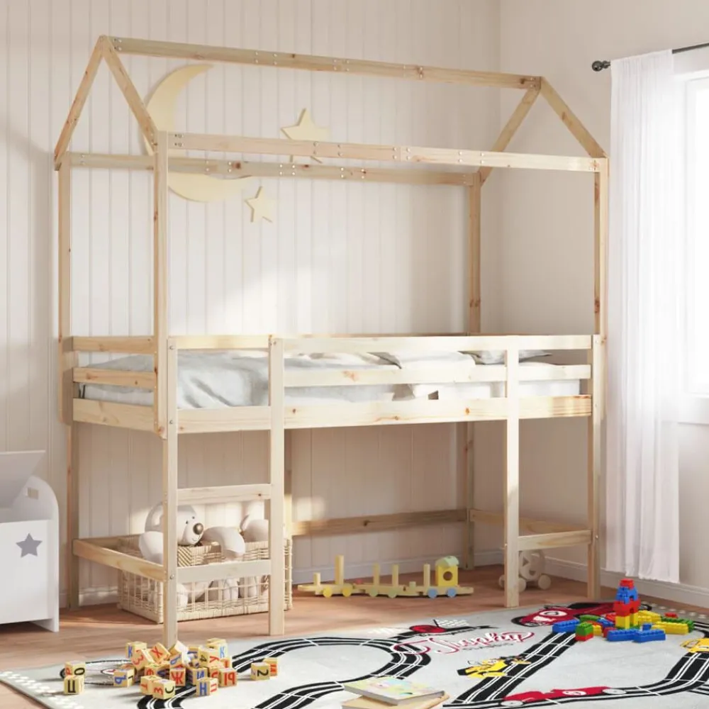 Bedden & Accessoires*vidaXL Kinderbedhuisje 217x95,5x159 cm massief grenenhout Naturel