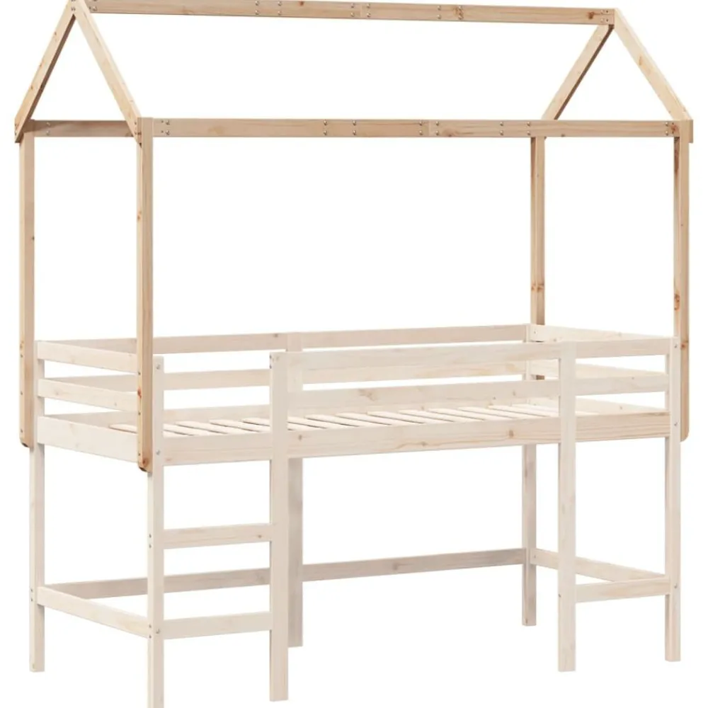 Bedden & Accessoires*vidaXL Kinderbedhuisje 217x95,5x159 cm massief grenenhout Naturel