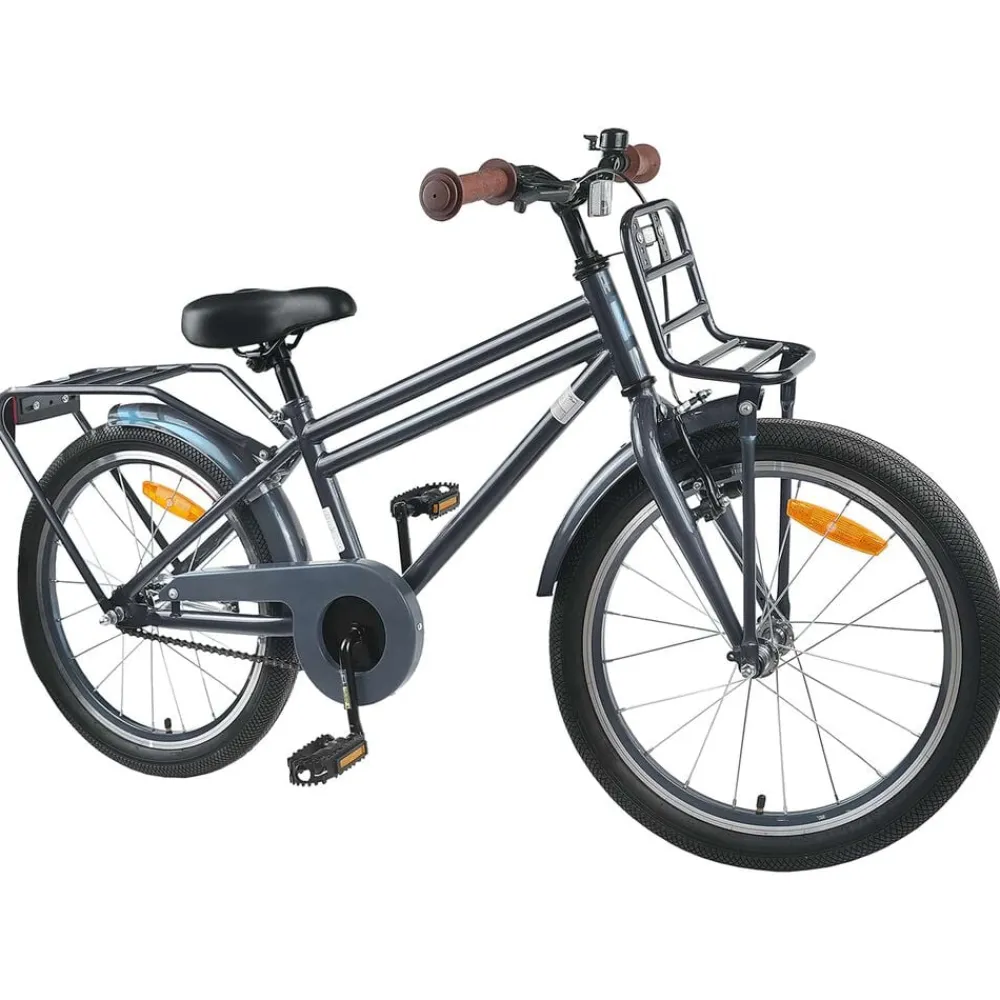 Buitensport*vidaXL Kinderfiets 18 Inch voor 5-7 jaar Donkergrijs