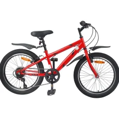 Buitensport*vidaXL Kinderfiets 20 Inch 6-Speed voor 6-11 jaar oud Rood