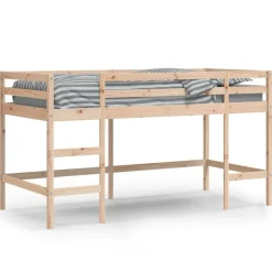 Kinderhoogslaper met ladder 80x200 cm massief grenenhout><noscript><img width=