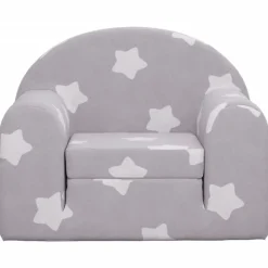 Kinderslaapbank met sterren zacht pluche lichtgrijs><noscript><img width=