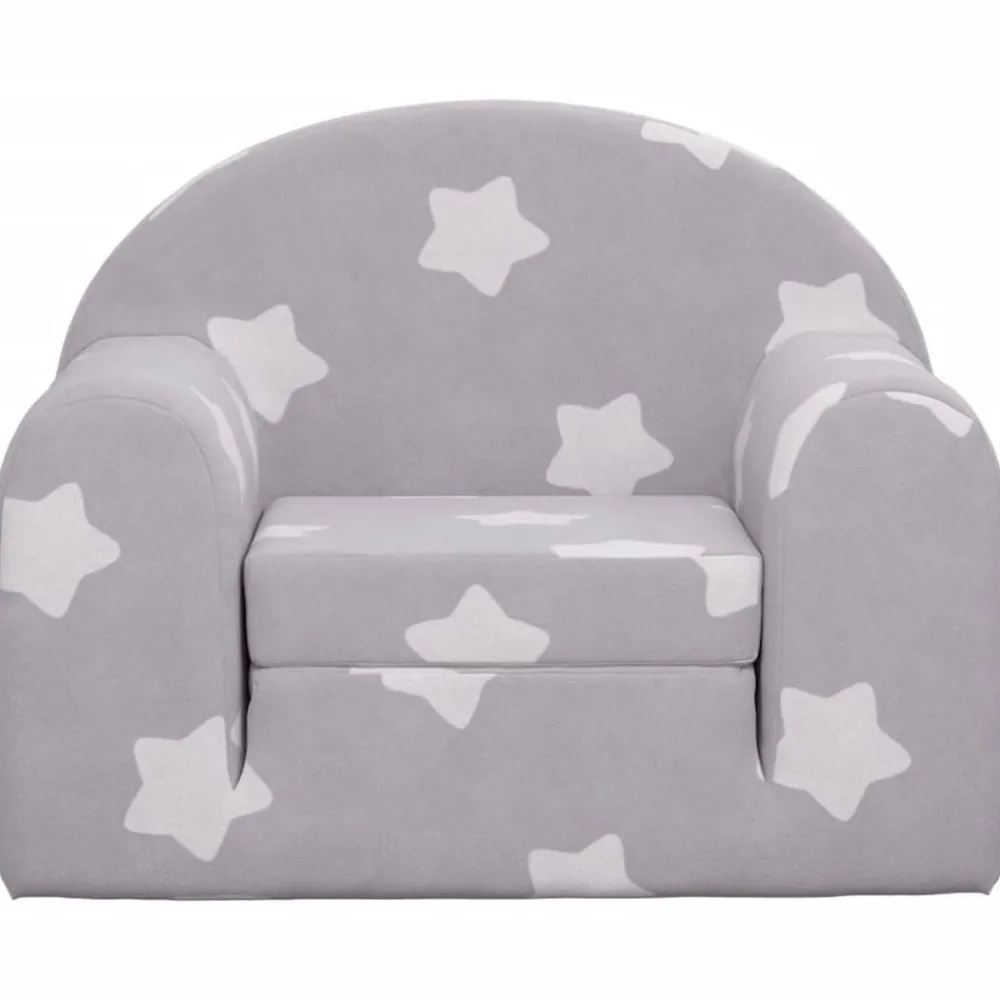 Kinderslaapbank met sterren zacht pluche lichtgrijs>vidaXL Clearance