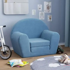 Meubelen Voor Baby'S & Peuters*vidaXL Kinderslaapbank zacht pluche Blauw