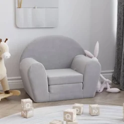 Meubelen Voor Baby'S & Peuters*vidaXL Kinderslaapbank zacht pluche Lichtgrijs