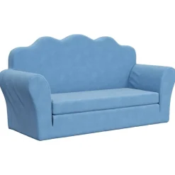 Meubelen Voor Baby'S & Peuters*vidaXL Kinderslaapbank 2-zits zacht pluche Blauw