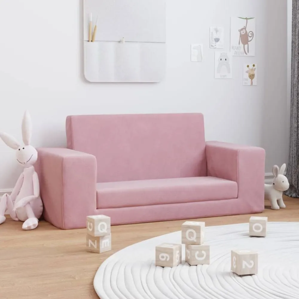 Kinderslaapbank 2-zits zacht pluche>vidaXL Online