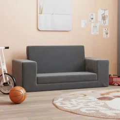 Kinderslaapbank 2-zits zacht pluche kleurig>vidaXL Discount