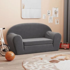 Kinderslaapbank 2-zits zacht pluche kleurig>vidaXL Online