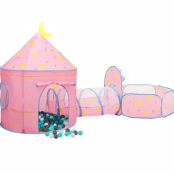 Kinderspeeltent met 250 ballen 301x120x128 cm roze>vidaXL