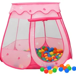 Kinderspeeltent met 250 ballen 102x102x82 cm roze>vidaXL Outlet