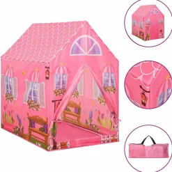 Kinderspeeltent met 250 ballen 69x94x104 cm roze><noscript><img width=