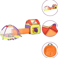 Kinderspeeltent met 250 ballen 338x123x111 cm meerkleurig>vidaXL Best