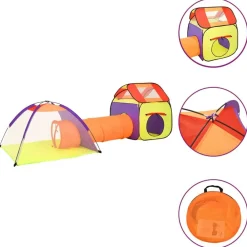 Kinderspeeltent met 250 ballen 338x123x111 cm meerkleurig><noscript><img width=