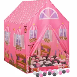 Kinderspeeltent met 250 ballen 69x94x104 cm roze>vidaXL