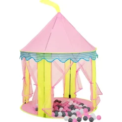 Buitenspeelgoed*vidaXL Kinderspeeltent met 250 ballen 100x100x127 cm roze Meerkleurig 2