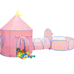 Kinderspeeltent met 250 ballen 301x120x128 cm roze>vidaXL Online