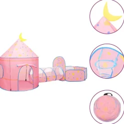 Kinderspeeltent met 250 ballen 301x120x128 cm roze><noscript><img width=