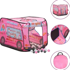 Buitenspeelgoed*vidaXL Kinderspeeltent met 250 ballen 70x112x70 cm roze Meerkleurig 2