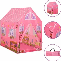 Buitenspeelgoed*vidaXL Kinderspeeltent met 250 ballen 69x94x104 cm roze Meerkleurig 1