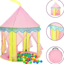 Kinderspeeltent met 250 ballen 100x100x127 cm roze>vidaXL Hot