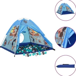 Kinderspeeltent met 250 ballen 120x120x90 cm blauw>vidaXL New