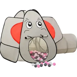 Kinderspeeltent met 250 ballen olifant 174x86x101 cm grijs>vidaXL