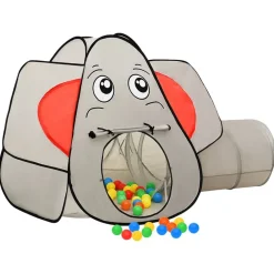Buitenspeelgoed*vidaXL Kinderspeeltent met 250 ballen olifant 174x86x101 cm grijs Multikleur