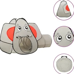 Buitenspeelgoed*vidaXL Kinderspeeltent met 250 ballen olifant 174x86x101 cm grijs Multikleur