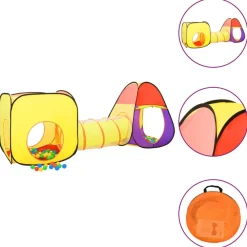 Buitenspeelgoed*vidaXL Kinderspeeltent met 250 ballen 255x80x100 cm meerkleurig Multikleur