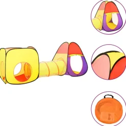 Buitenspeelgoed*vidaXL Kinderspeeltent met 250 ballen 255x80x100 cm meerkleurig Multikleur