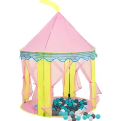 Buitenspeelgoed*vidaXL Kinderspeeltent met 250 ballen 100x100x127 cm roze Meerkleurig 1