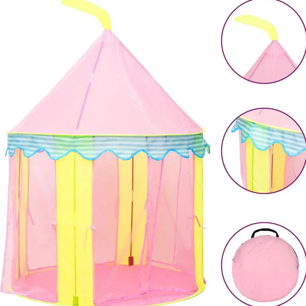 Buitenspeelgoed*vidaXL Kinderspeeltent met 250 ballen 100x100x127 cm roze Meerkleurig 1