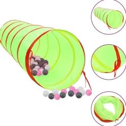 Kinderspeeltunnel met 250 ballen 175 cm polyester groen>vidaXL