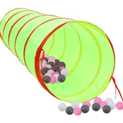 Kinderspeeltunnel met 250 ballen 175 cm polyester groen>vidaXL
