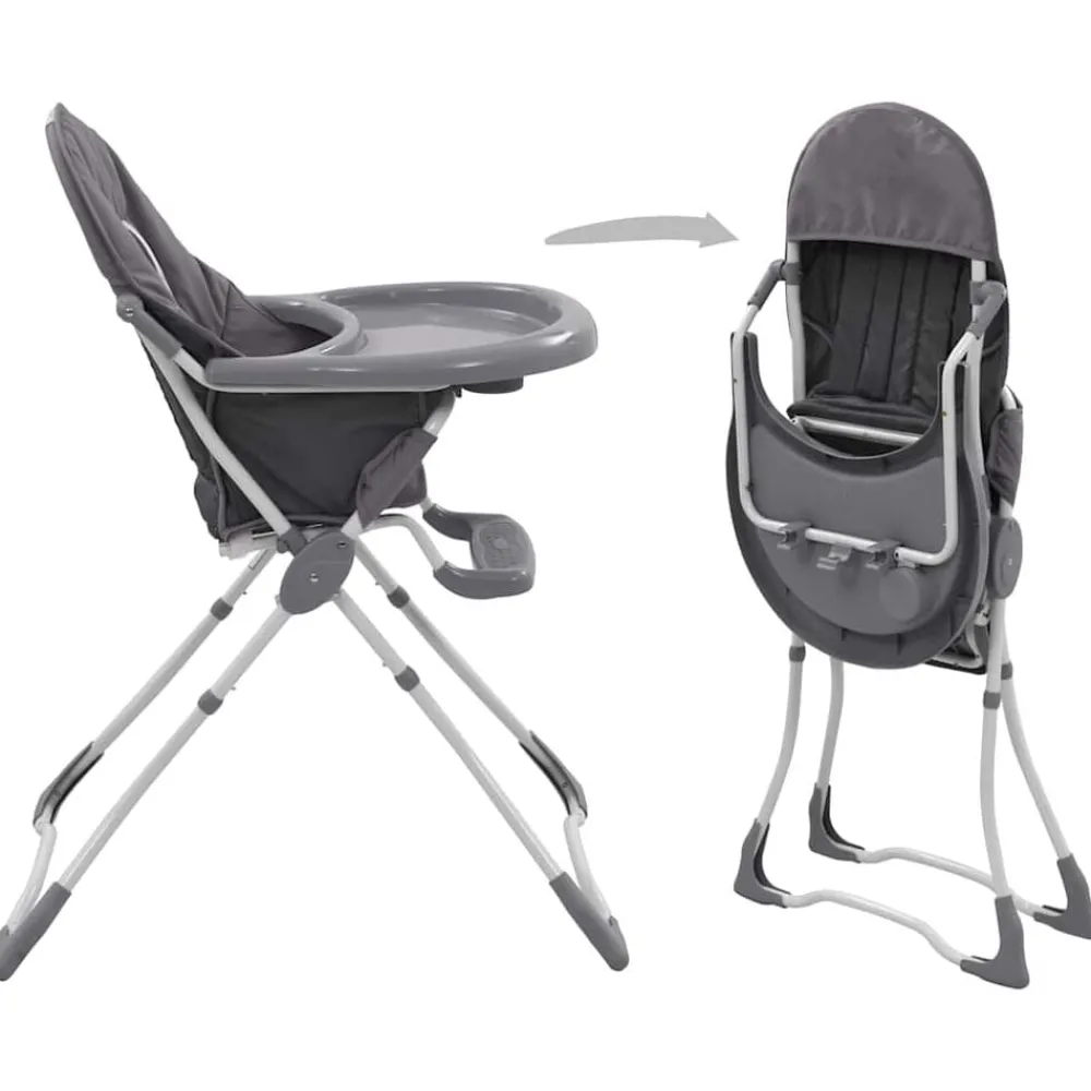Meubelen Voor Baby'S & Peuters*vidaXL Kinderstoel hoog en wit Grijs