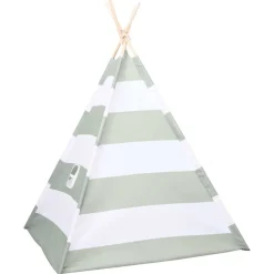 Buitenspeelgoed*vidaXL Kindertent Grijs en Wit 120 x 120 x 150 cm Massief grenenhout