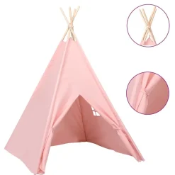Buitenspeelgoed*vidaXL Kindertipitent met tas 120x120x150 cm peachskin Roze