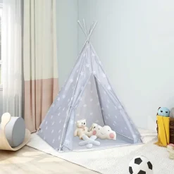 Buitenspeelgoed*vidaXL Kindertipitent met tas 115x115x160 cm polyester Grijs