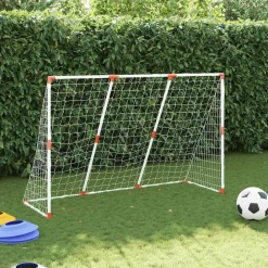 Sport & Spel*vidaXL Kindervoetbaldoel met ballen 2-in-1 184x64x124 cm wit