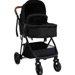 Onderweg*vidaXL Kinderwagen 3-in-1 staal kleurig en zwart Antraciet