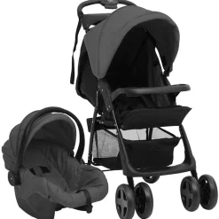 Kinderwagen 3-in-1 staal en zwart>vidaXL Sale