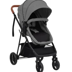 Onderweg*vidaXL Kinderwagen 2-in-1 staal en zwart Lichtgrijs